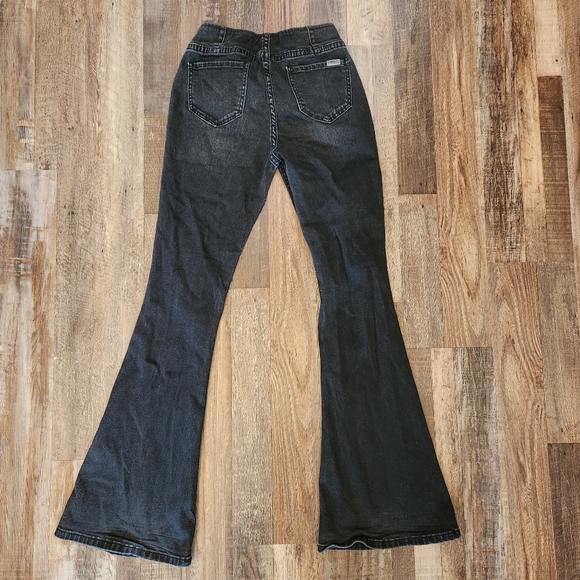Rock & Roll Denim Bargain Bell Pull On Flare - Picture 2 of 5